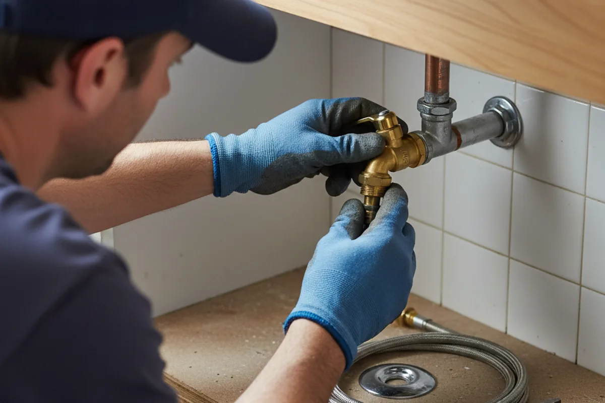 Shutoff valve and fitting work during Burst Pipe Repair in North Salem